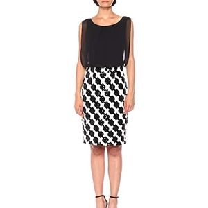 Calvin Klein Dress Sleeveless Optical Sequin Black